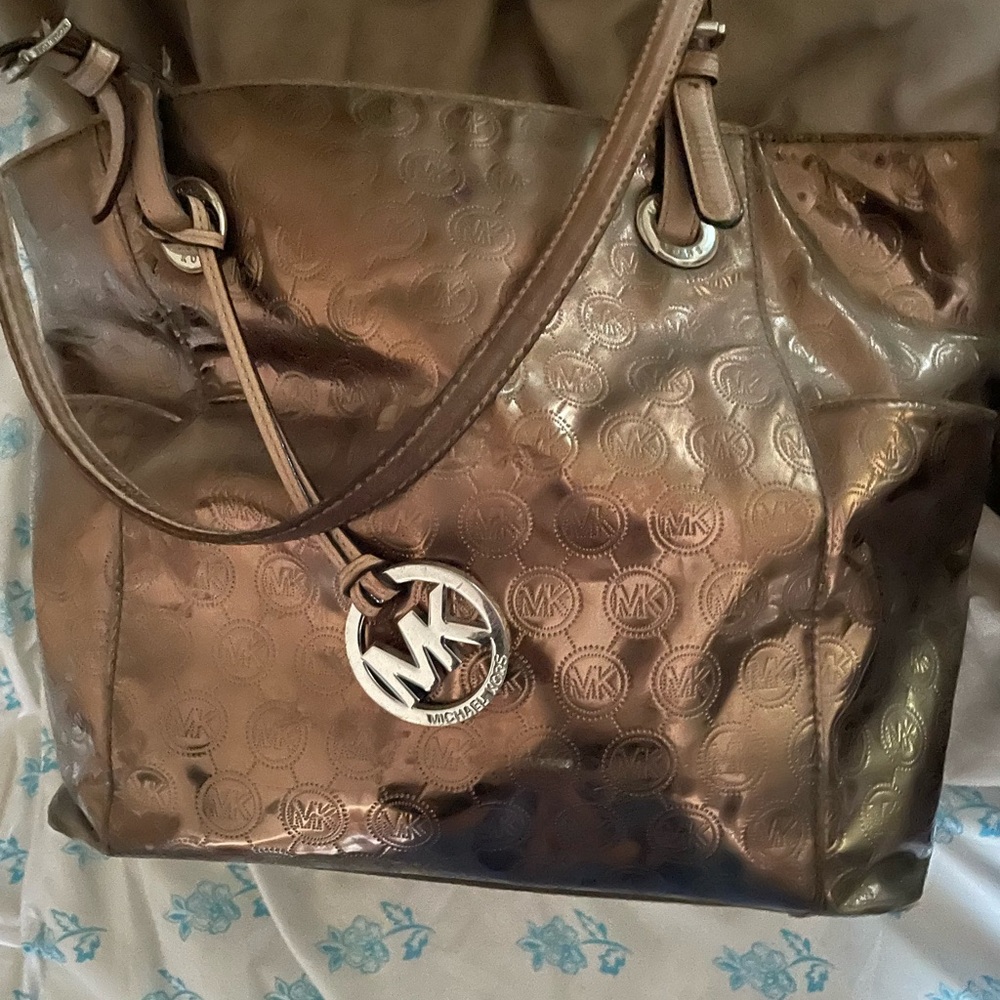 Michael Kors Shiny Brown Tote